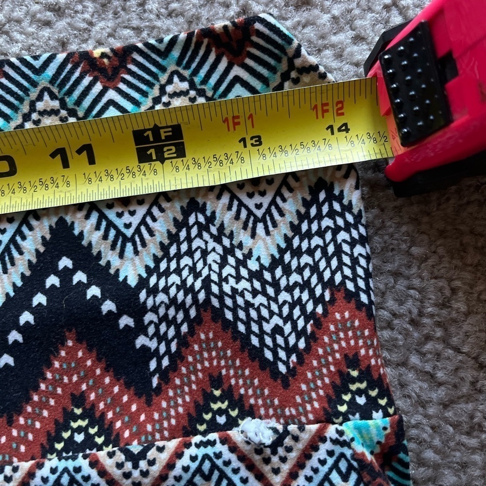 Women’s Brown Blue Bohemian Zig Zag Stretchy Comfy Fall Maxi Dress Medium - Picture 5 of 8